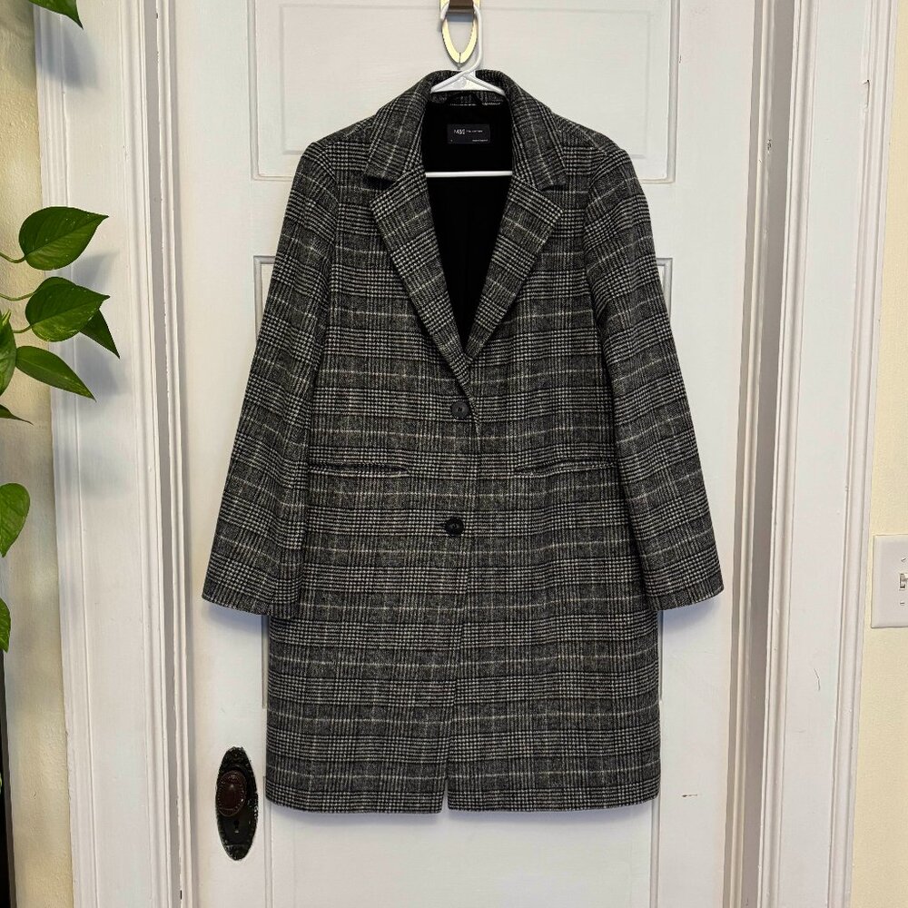 M&S Plaid Houndstooth Top Coat